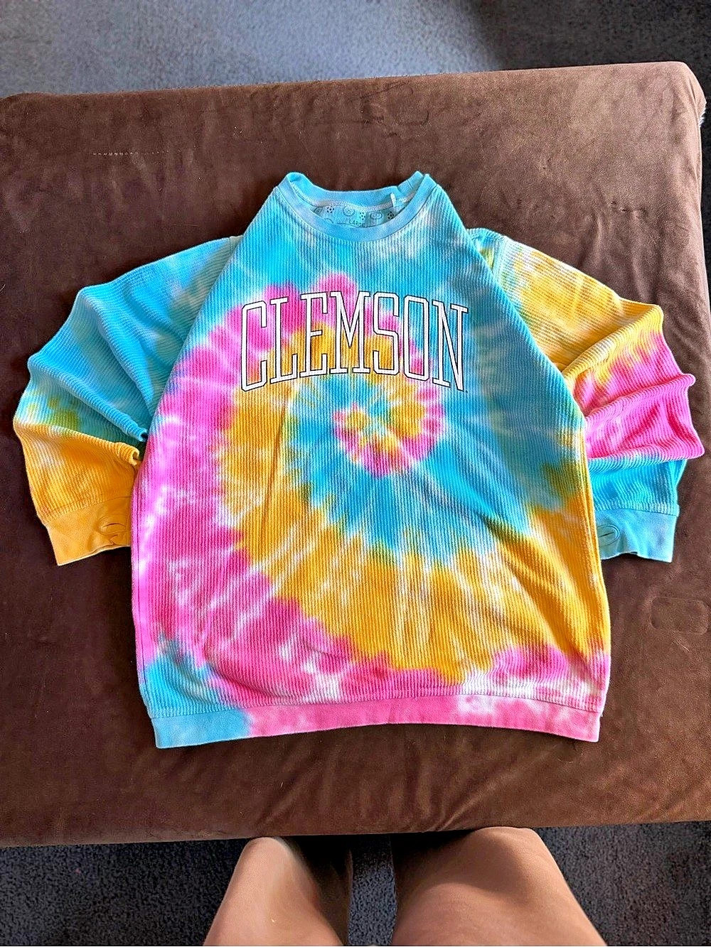 Press box Tie-Dye Clemson Tigers Sweatshirt Size Medium